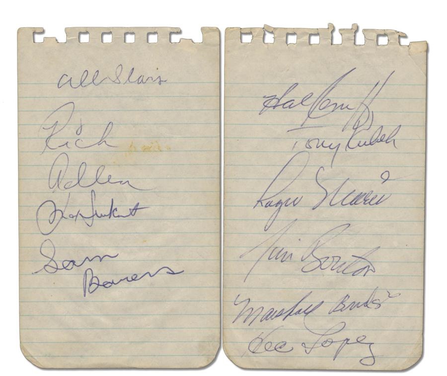 Baseball Autographs - 1963-64 New York Yankees Team signed Notebook Pages with Mantle and Maris