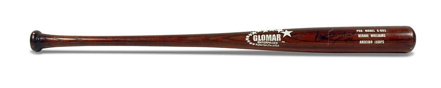 Baseball Equipment - The Rarest Bernie Williams Signed Game Used Bat