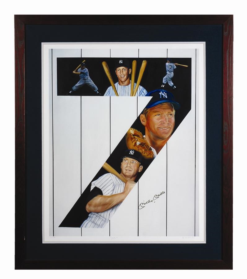 Baseball Autographs - Mickey Mantle Signed "Yankee 7" Print 231/250