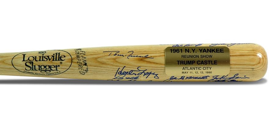 Baseball Autographs - 1961 New York Yankees Team Signed Bat