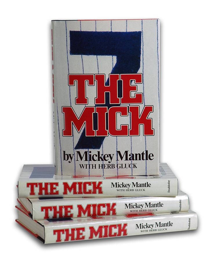 Baseball Autographs - Four "The Mick" by Mickey Mantle Autographed Books