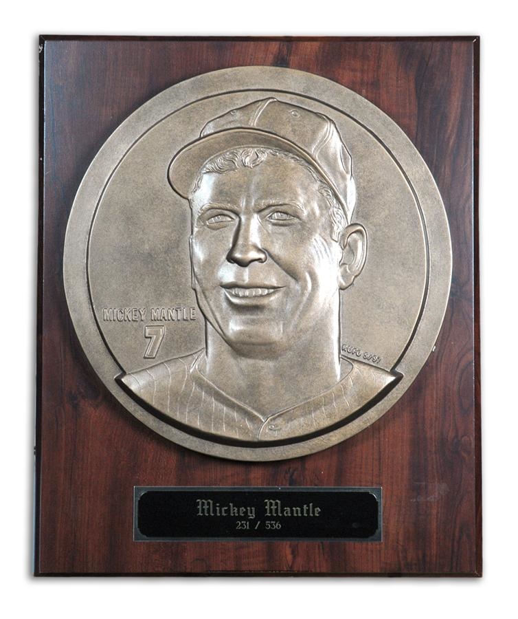 - Mickey Mantle Limited Edition Bronze and Signed Plaque