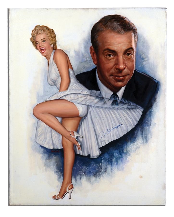Joe DiMaggio Signed "Seven Year Itch" Painting