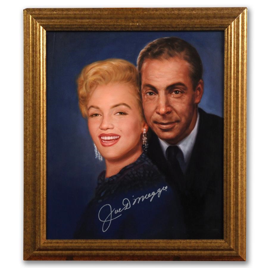 Sports Fine Art - Joe DiMaggio Signed Original Painting of DiMaggio and Monroe
