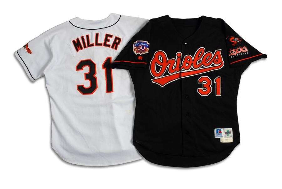 Baseball Equipment - 2 Ray Miller Game Used Jerseys