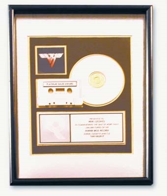- Van Halen Platinum Record Award (13x17" framed)