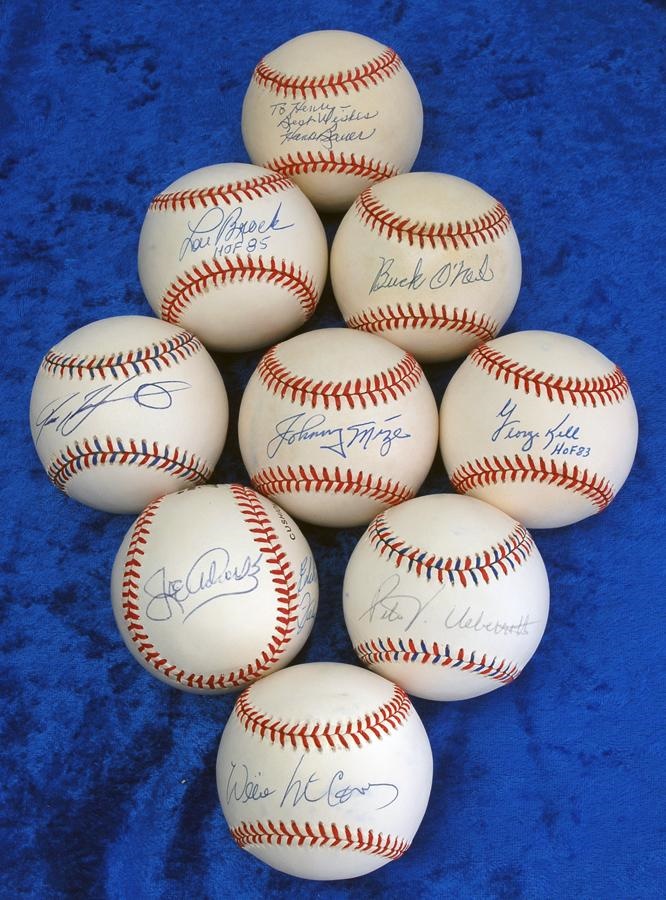 Baseball Autographs - Collection of 46 Single-Signed Baseballs