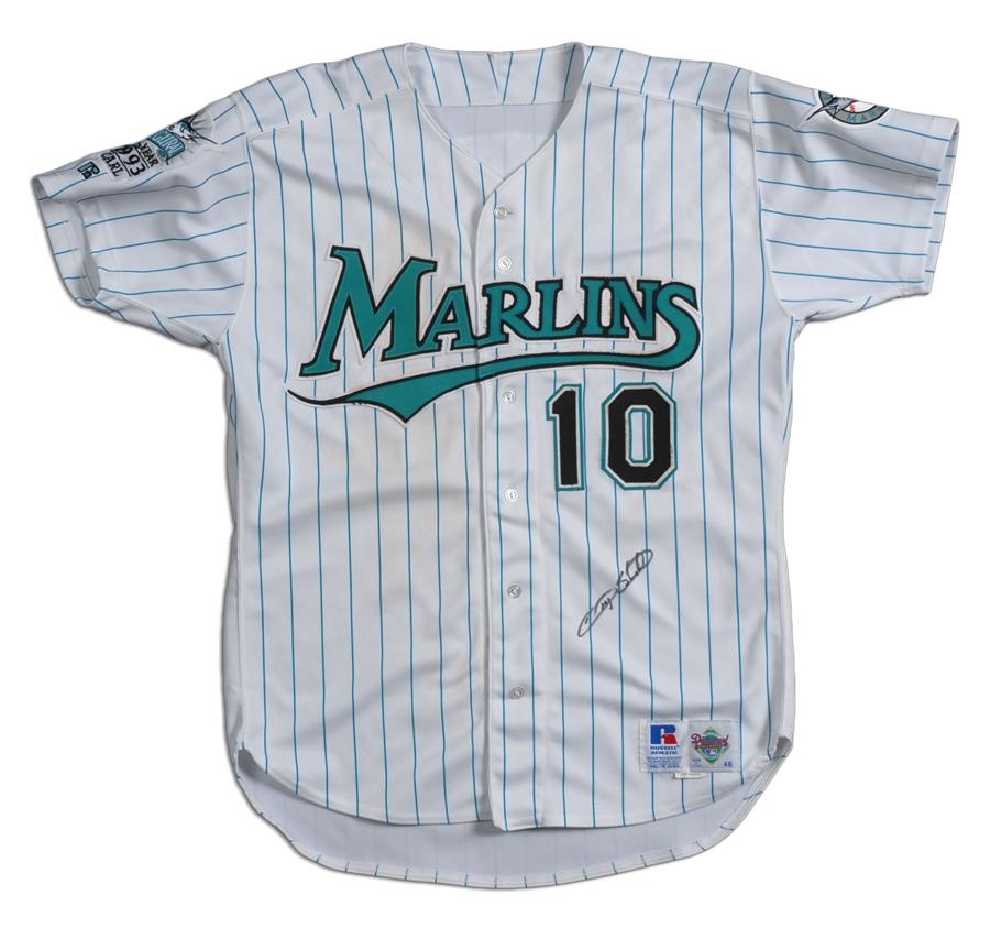 Baseball Equipment - Circa 1995 Gary Sheffield Signed Game Used Florida Marlins Jersey