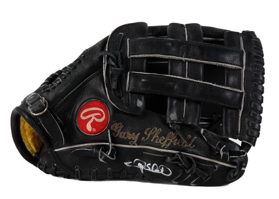 Baseball Equipment - 1996 Gary Sheffield Autographed Florida Marlins Game Used Glove