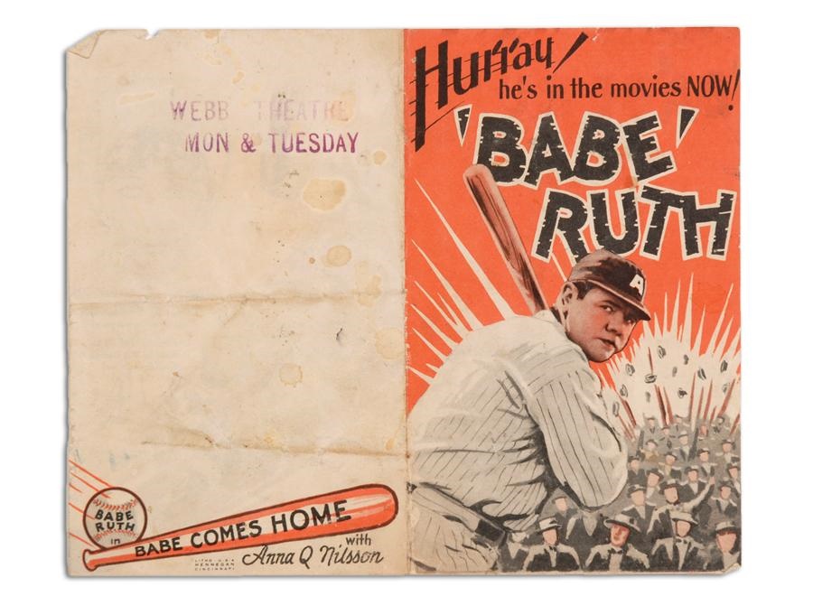 Ruth and Gehrig - 1927 "Babe Comes Home" Movie Handbill