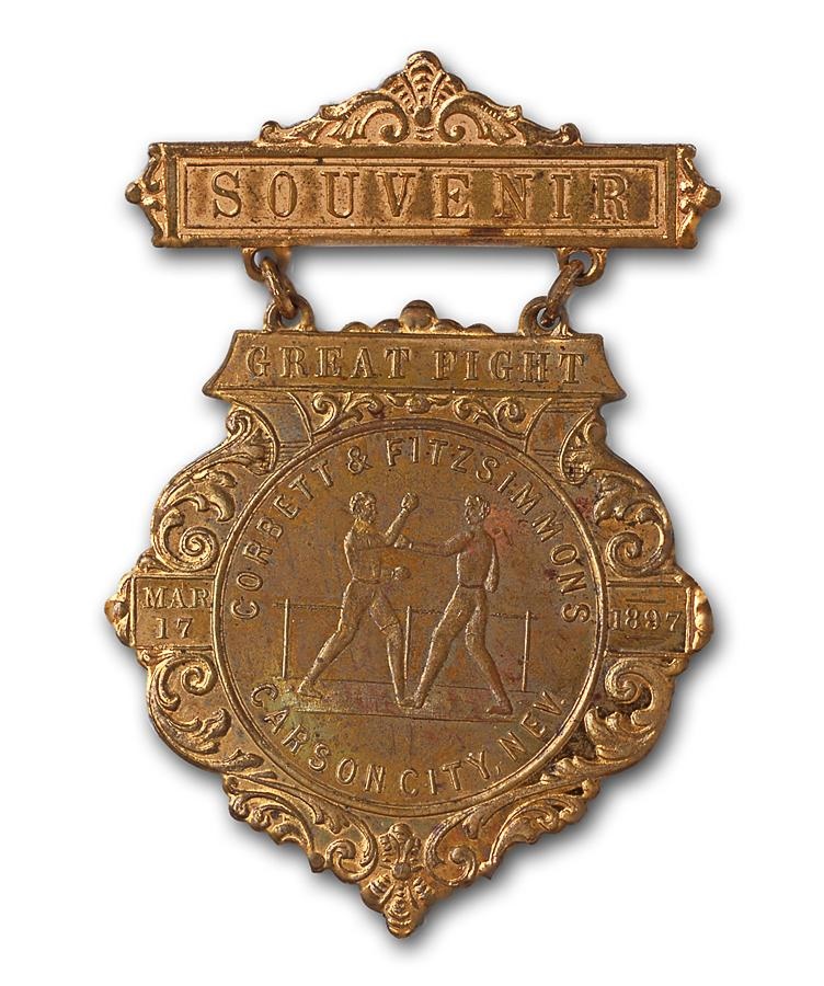 1897 Robert Fitzsimmons vs. James Corbett Souvenir Medal
