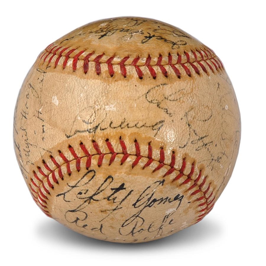 Baseball Autographs - 1937 New York Yankees Team Signed Baseball