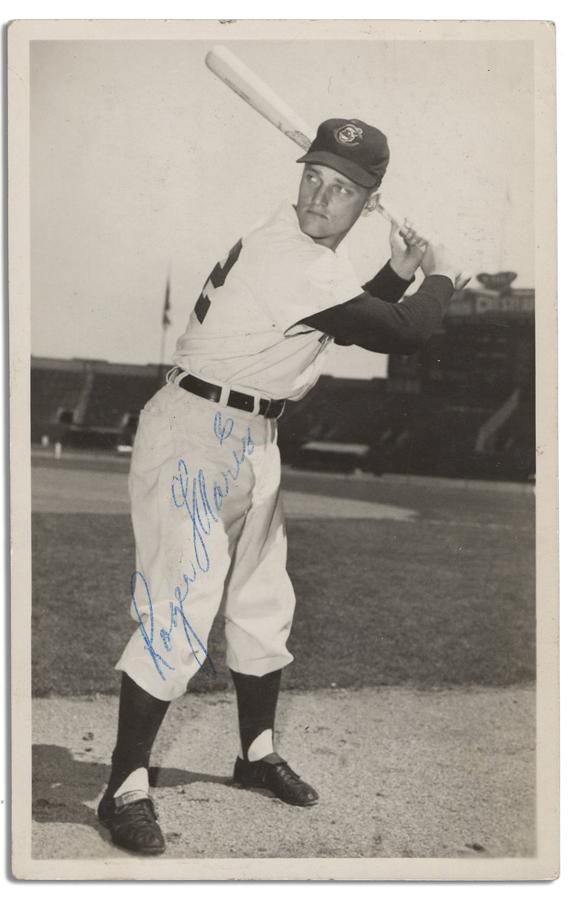 Baseball Autographs - Vintage Rookie Roger Maris Signed Photo Postcard