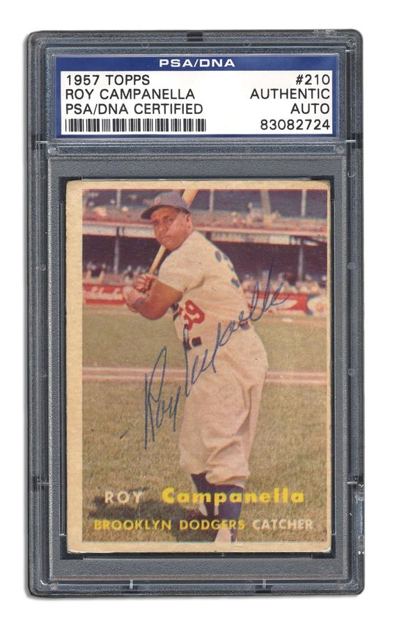 Baseball Autographs - 1957 Roy Campanella Signed Topps Card Certified Authentic