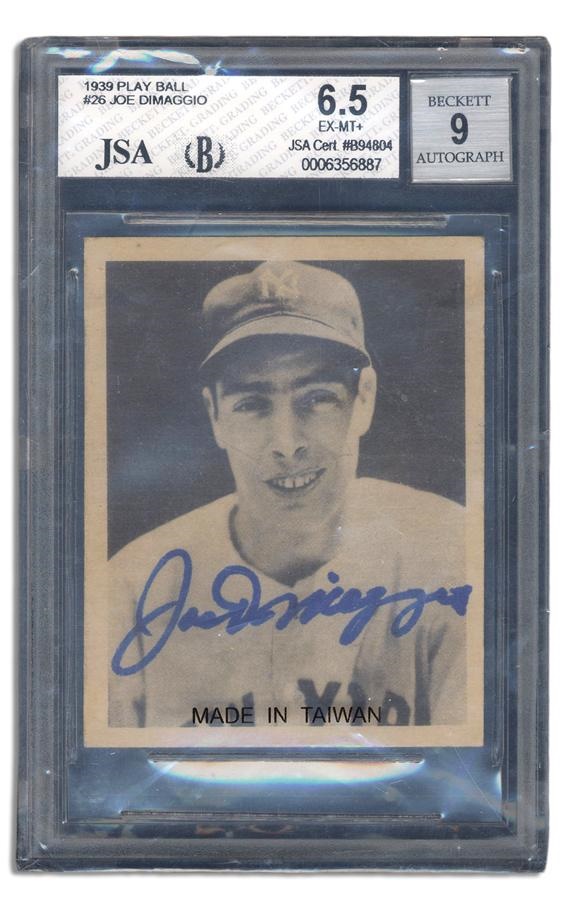 Baseball Autographs - 1939 Joe DiMaggio Signed Play Ball Card