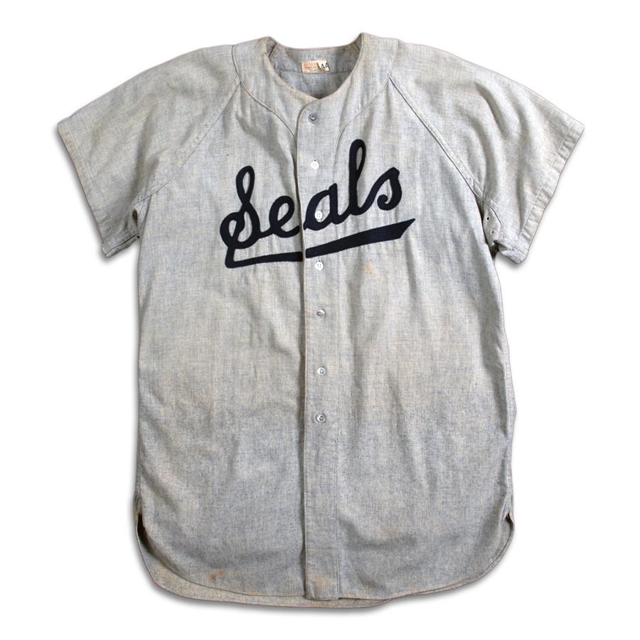Baseball Equipment - 1940s San Francisco Seals Game Used Road Jersey