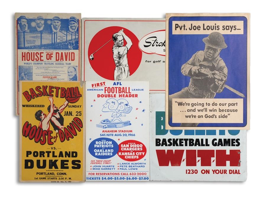 - Collection of 11 All Sports Advertisements Including Joe Louis Army Poster
