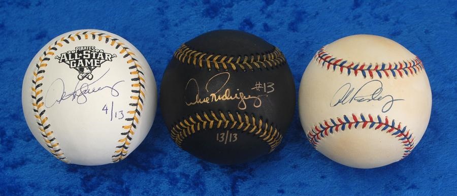 Baseball Autographs - Collection of 3 Alex Rodriguez Signed Limited Edition and Inscribed Baseballs