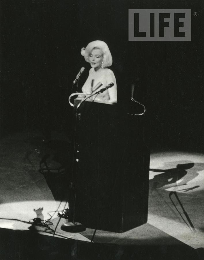 Marilyn Monroe Sings For The President by Yale Joel (1919 - 2006)