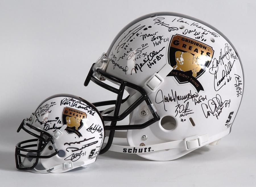 Gridiron Greats Signed Full Size and Mini Helmets (2)