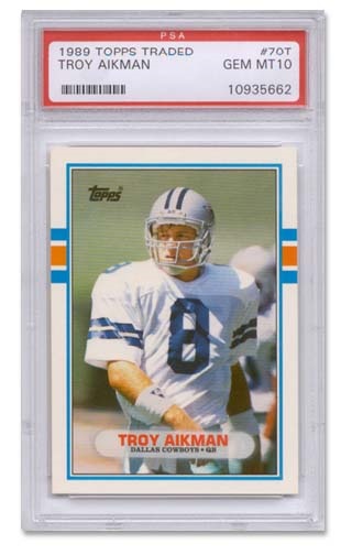 - (20) 1989 Topps Traded Troy Aikman PSA 10 Rookies