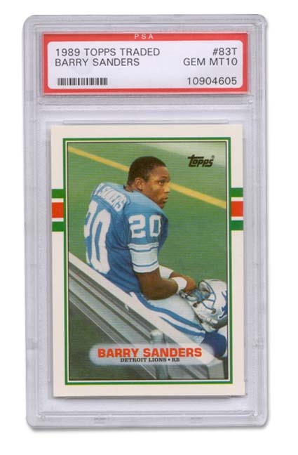 - (20) 1989 Topps Traded Barry Sanders PSA 10 Rookies
