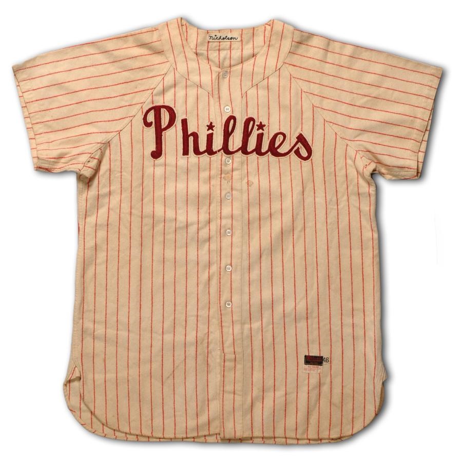 - 1950 Bill Nicholson Philadelphia Phillies Game Worn Jersey
