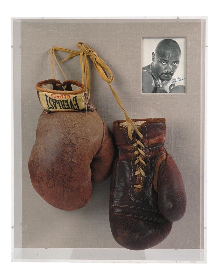 Muhammad Ali & Boxing - Marvin Hagler Gloves from Early PBS Auction