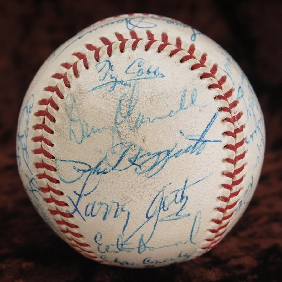 Ty Cobb 1960 New York Baseball Writers Dinner Signed Baseball