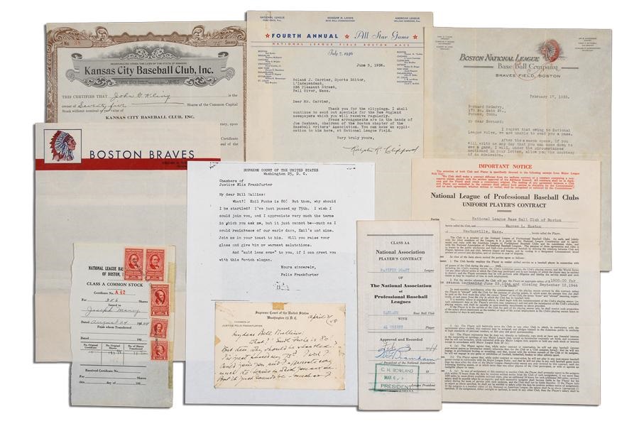 Boston Braves Contracts and Documents