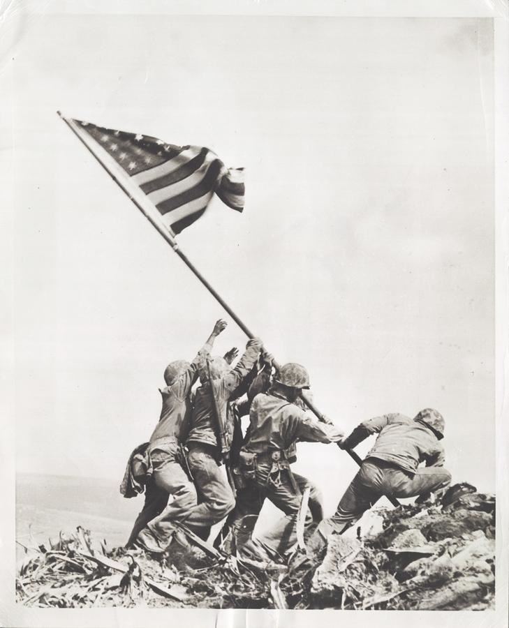 Americana Photographs - Raising The Flag At Iwo Jima
