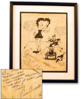 - Original Betty Boop Fleischer Studios 1935 Pen & Ink (11x14.5")