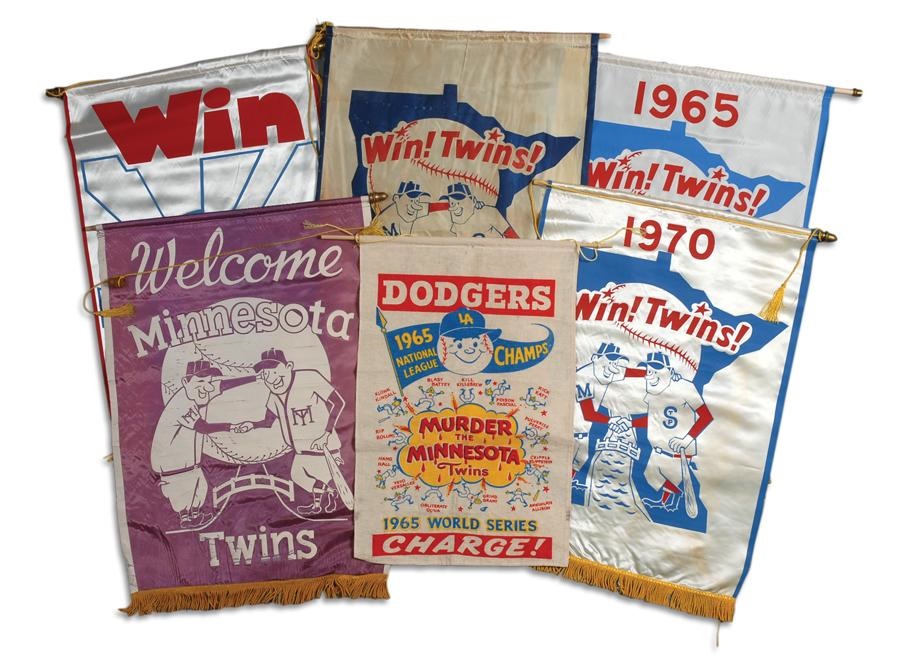 Collection of Minnesota Twins Banners including 1961 Welcome Minnesota Twins (6)