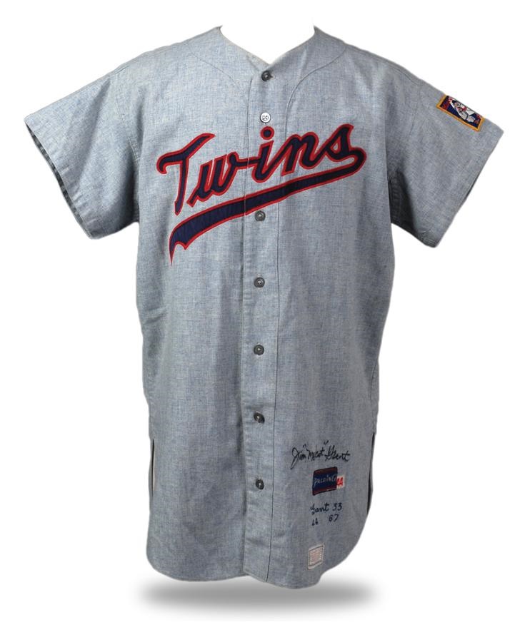1967 Mudcat Grant Signed Game Used Minnesota Twins Jersey