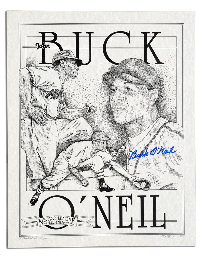Baseball Autographs - Negro Leaguers Signed Prints (3)