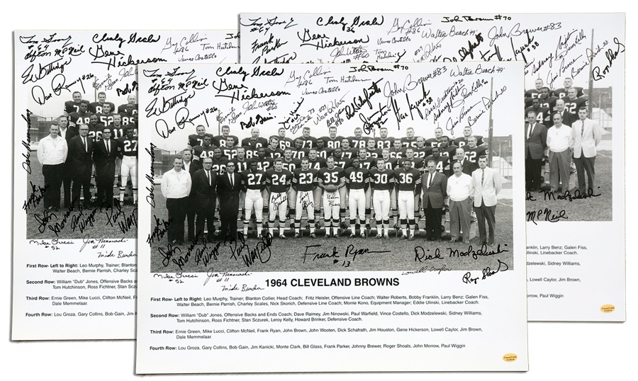 - 1964 Cleveland Browns Team Signed Oversized Photos (3)