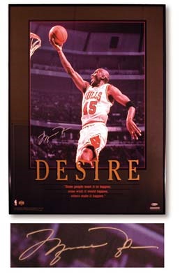 - Upper Deck Michael Jordan "Desire" Signed Poster