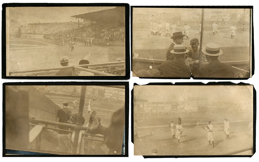 Four 1914 Miracle Braves World Series Photographs