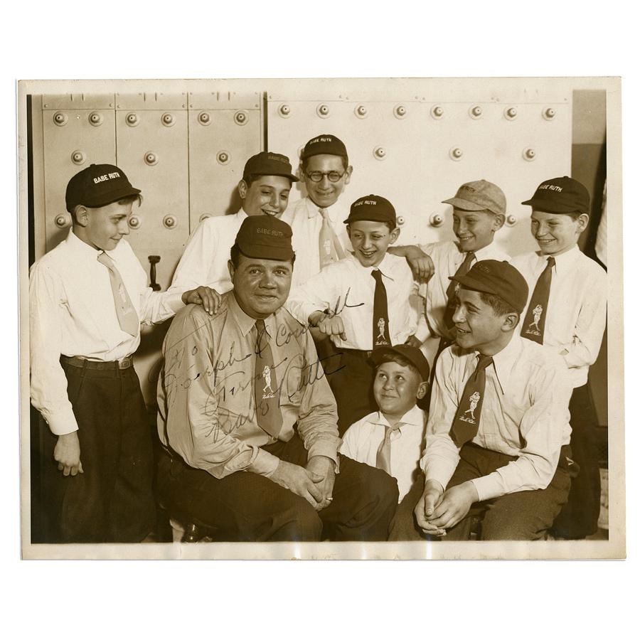 The R.T. Collection - Babe Ruth with Kids Signed Photograph