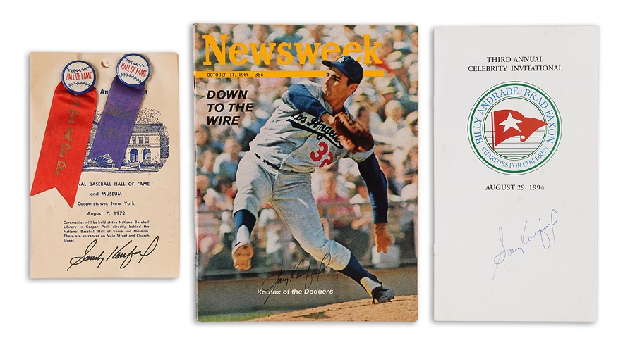 Baseball Autographs - In Person Signed Sandy Koufax Collection (3)