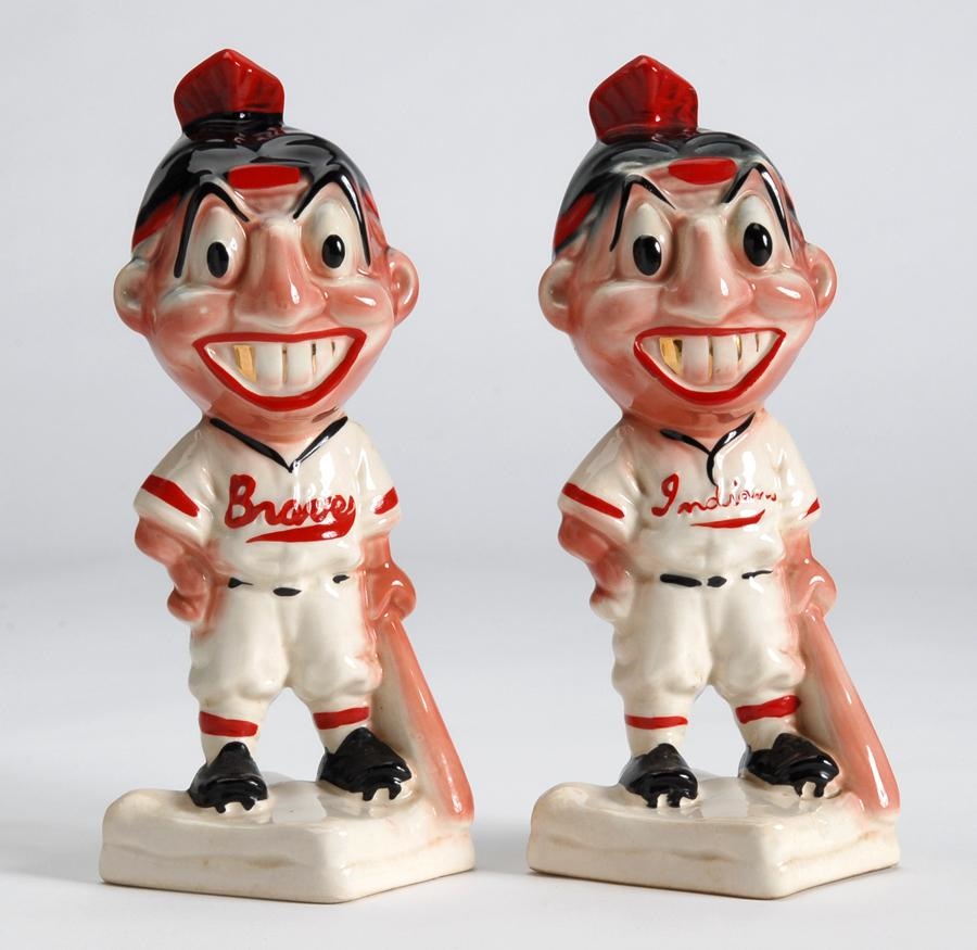 - Boston Braves and Cleveland Indians Stanford Pottery Banks (2)