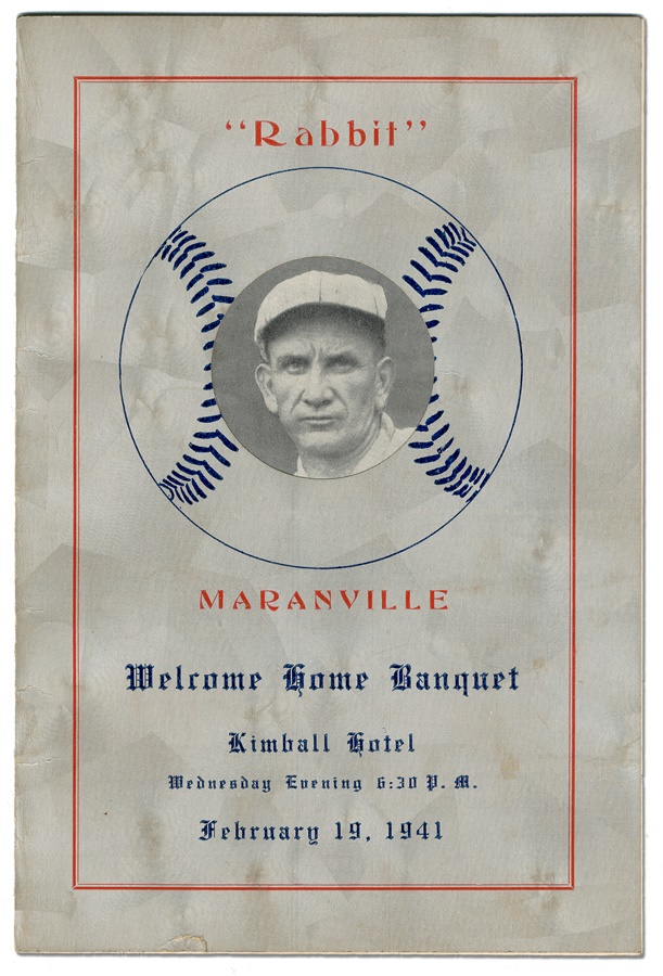 Baseball Autographs - Johnny Evers and Rabbit Maranville Signed Dinner Program