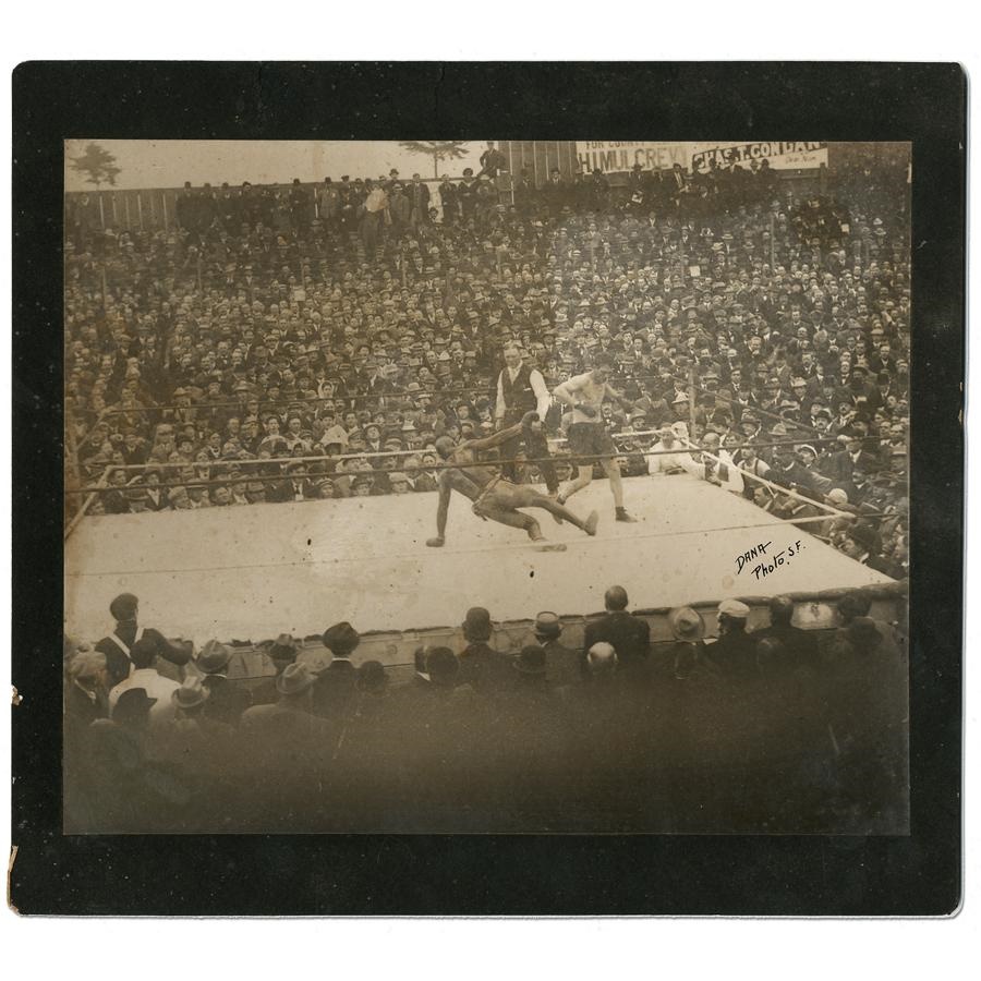 Muhammad Ali & Boxing - 1909 Jack Johnson vs. Stanley Ketchel Oversized Photo by Dana