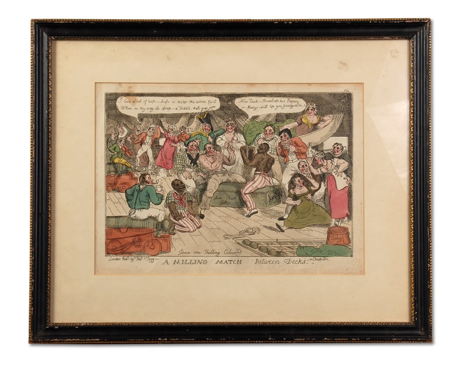 Muhammad Ali & Boxing - Early 1800's Hand Colored Boxing Caricature