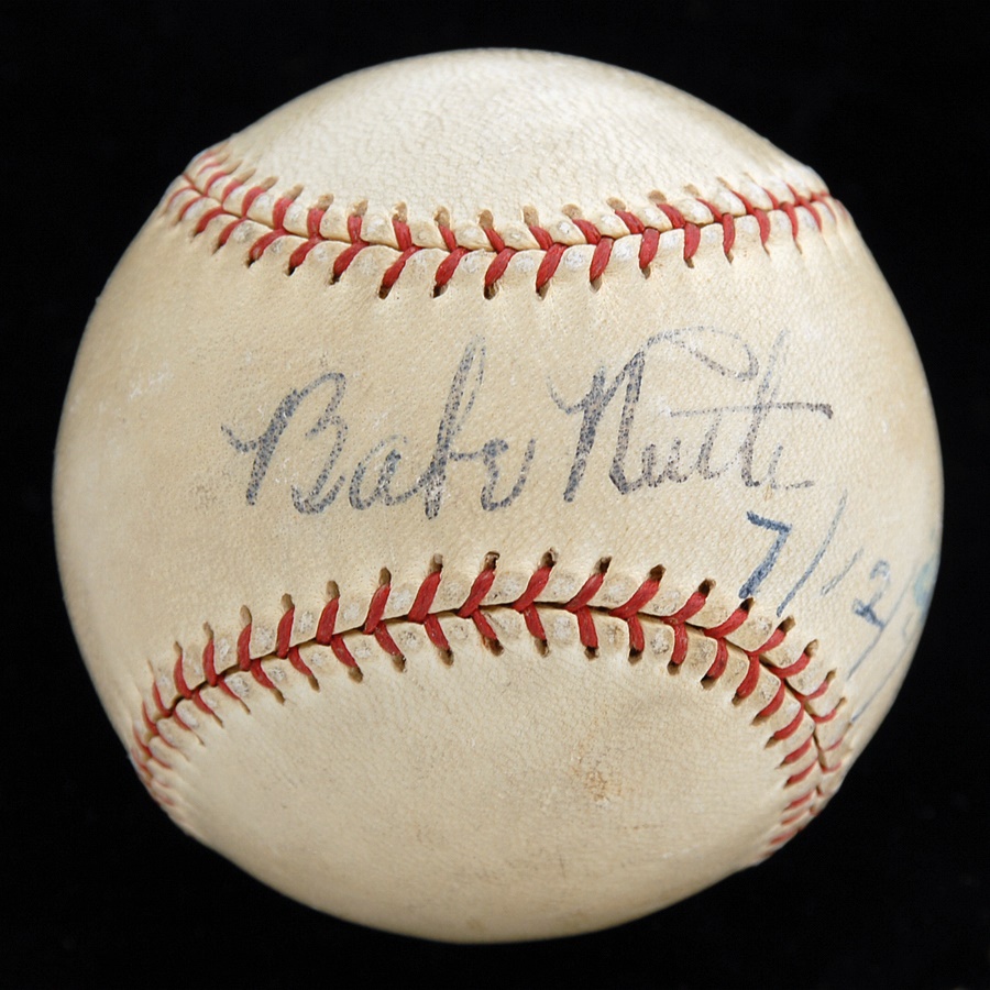 Baseball Autographs - Babe Ruth Single Signed Autographed Baseball