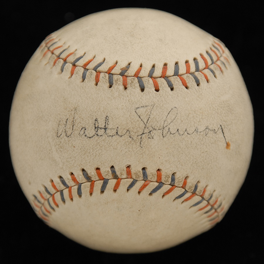 Baseball Autographs - Walter Johnson Single Signed Baseball