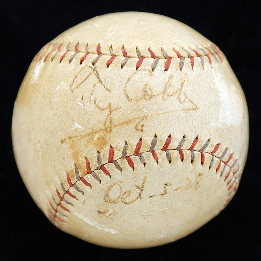 Baseball Autographs - Ty Cobb Single Signed Baseball