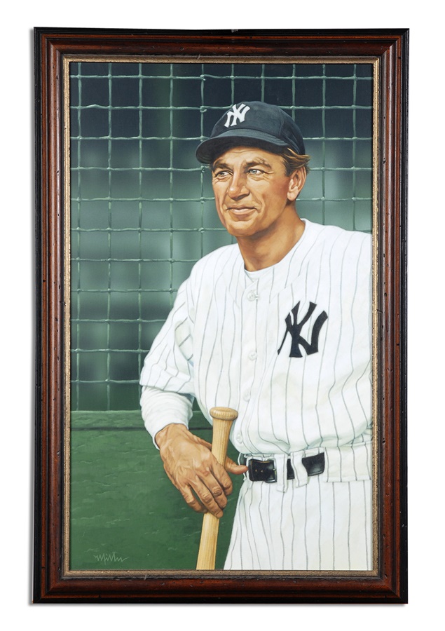 Sports Fine Art - "Pride of the Yankees" Original Painting by Arthur K. Miller