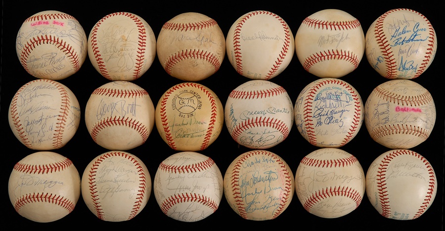 Baseball Autographs - Signed Major League Baseball Collection of 18