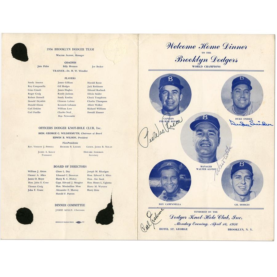 1955 Brooklyn Dodgers Signed Welcome Home Program